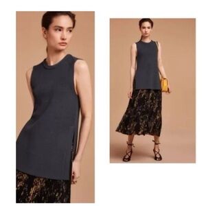 ✨ 🩶 Aritzia Wilfred Palmier Sleeveless 100% Wool Sweater Vest Gray XS Timeless